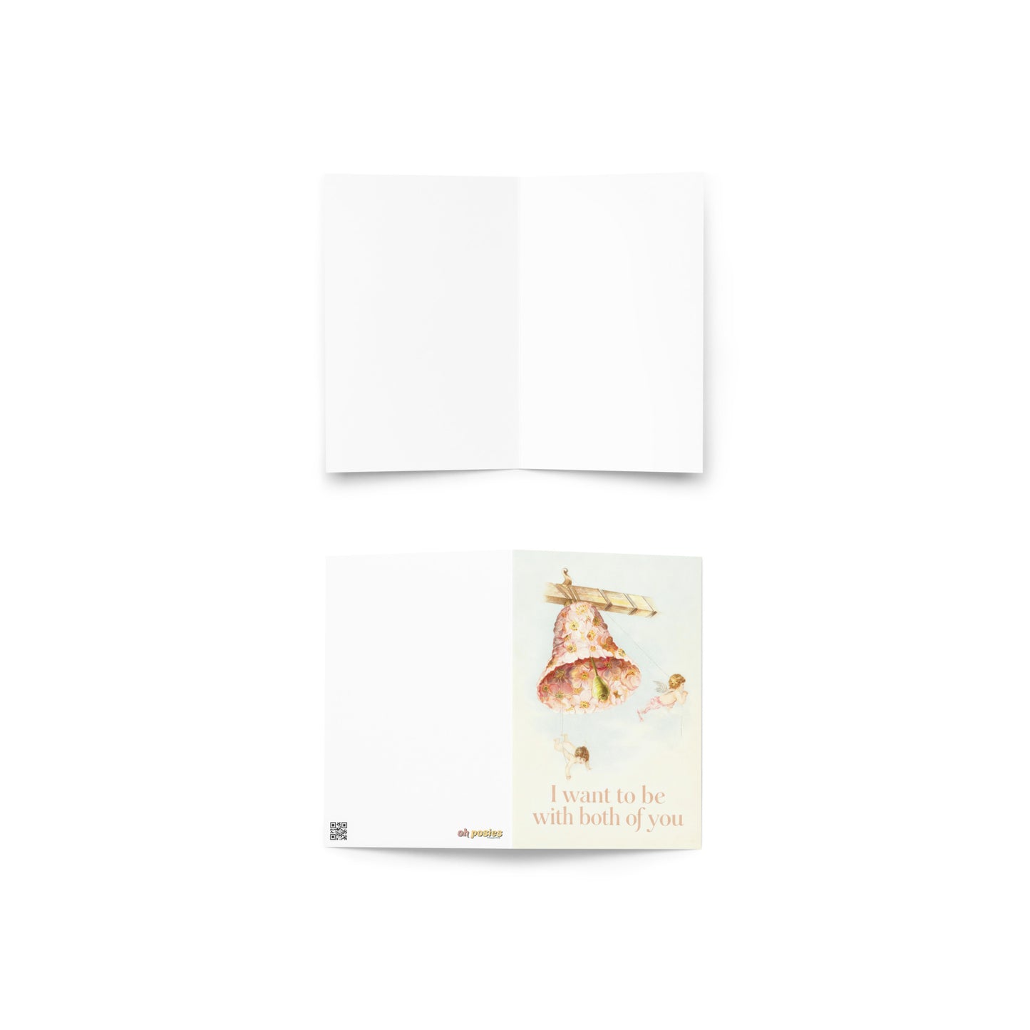 I Want to Be With Both of You – Vintage Polyamory Greeting Card