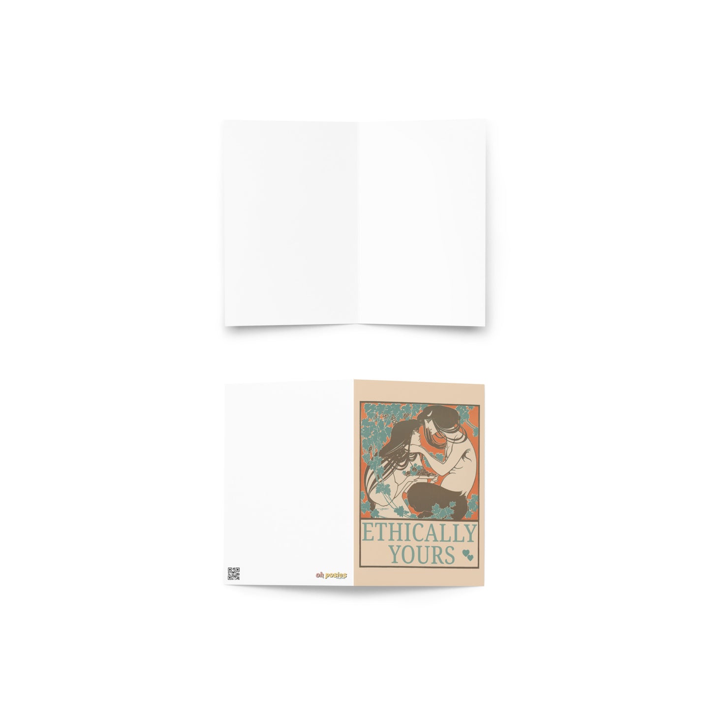 Ethically Yours Greeting Card – Vintage Art Nouveau Ethical Non-Monogamy Love Card