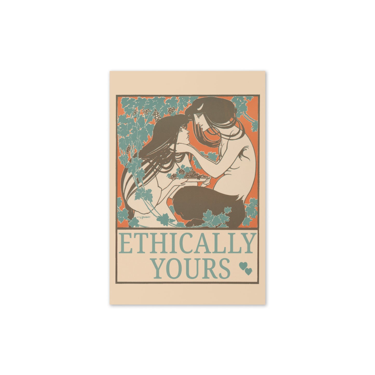 Ethically Yours Greeting Card – Vintage Art Nouveau Ethical Non-Monogamy Love Card