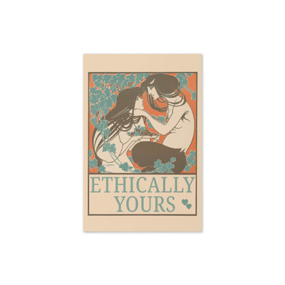 Ethically Yours Greeting Card – Vintage Art Nouveau Ethical Non-Monogamy Love Card