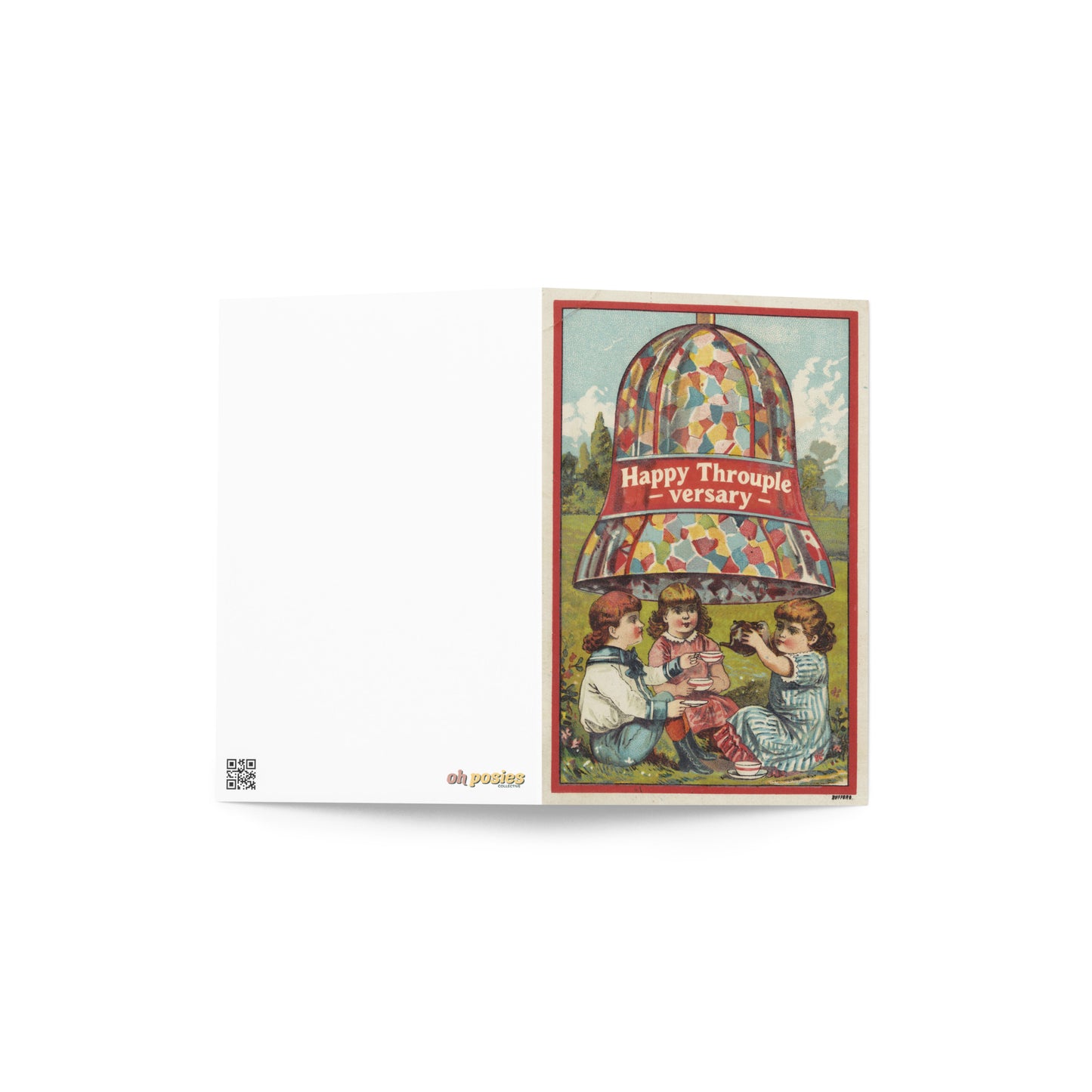 Happy Throuple-versary Greeting Card – Vintage ENM Celebration Card