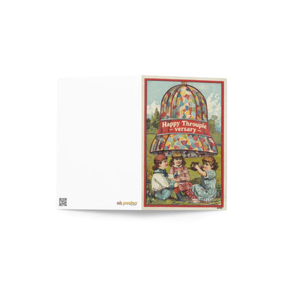 Happy Throuple-versary Greeting Card – Vintage ENM Celebration Card