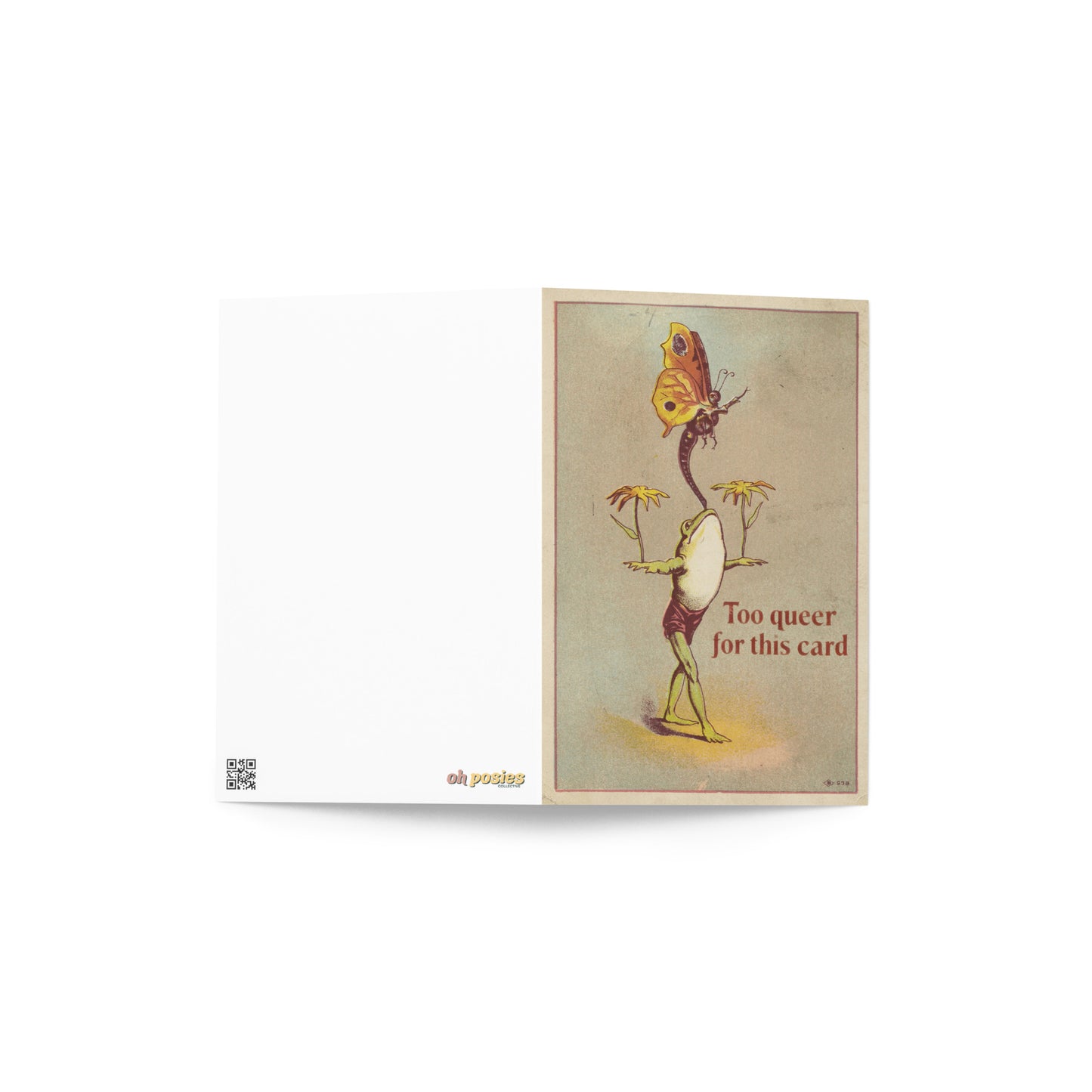 Too Queer for This Card – Playful Vintage LGBTQ Greeting Card card