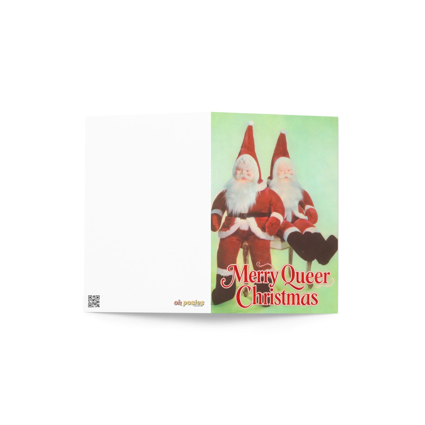 Merry Queer Christmas Greeting card – Campy Vintage Holiday LGBTQ+ Card