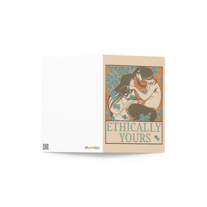 Ethically Yours Greeting Card – Vintage Art Nouveau Ethical Non-Monogamy Love Card