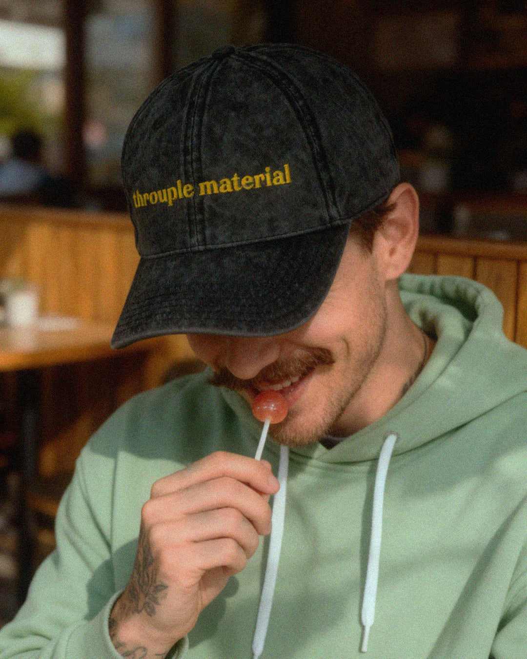 Throuple Material Vintage Cap – Embroidered Cheeky ENM Flex