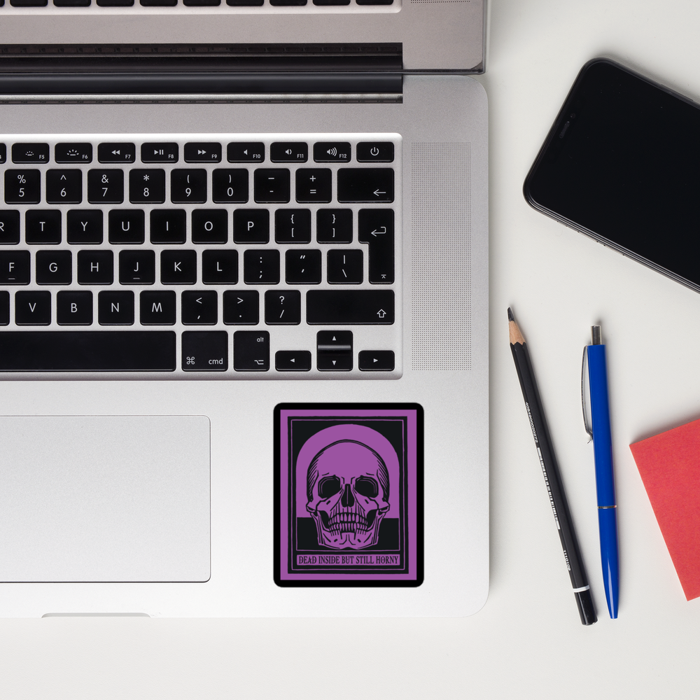 Dead Inside Vinyl Sticker – Vintage Skull Dark Humor Decal