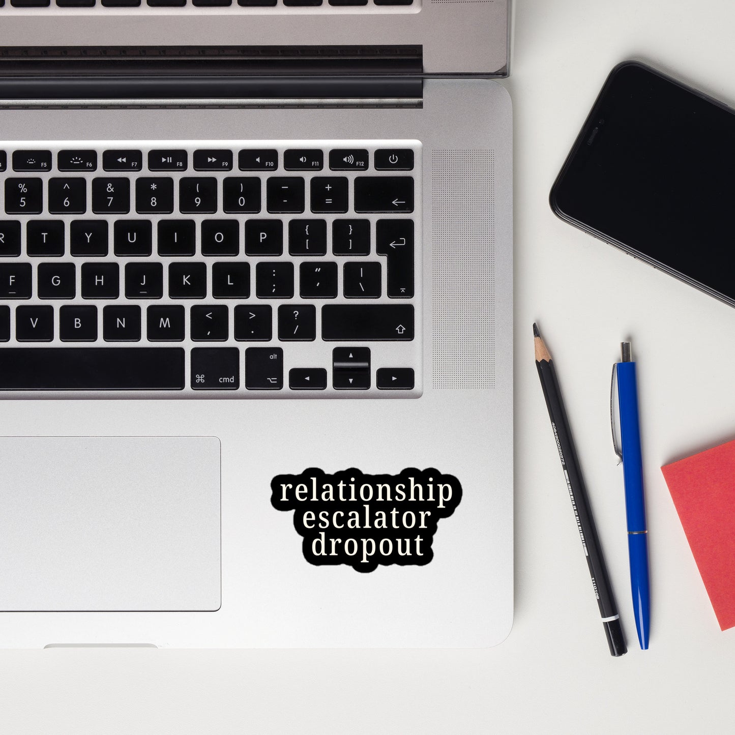 Relationship Escalator Dropout Sticker – Black Non-Monogamy Vinyl Decal