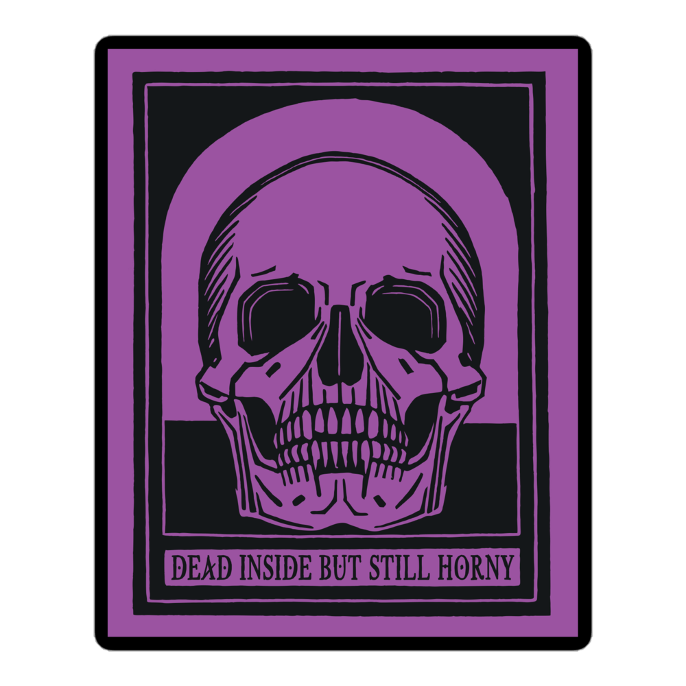 Dead Inside Vinyl Sticker – Vintage Skull Dark Humor Decal