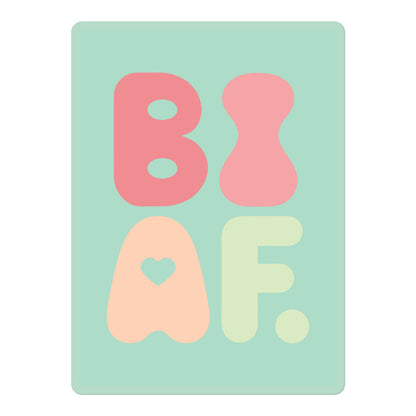BI AF Bisexual Pride Vinyl Sticker – Soft Pastel Green Retro LGBTQ+ Design