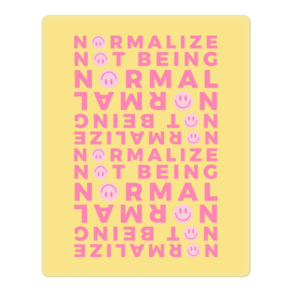 Non-normative Affirmation Vinyl Sticker – Yellow Neurodiverse Smiley Design