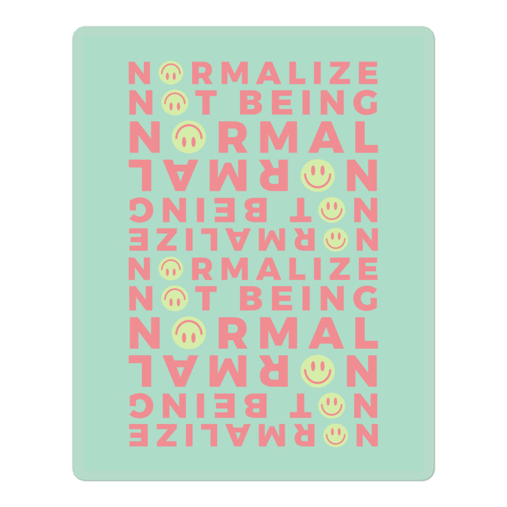 Non-normative Affirmation Vinyl Sticker – Green Smiley Neurodiverse Design
