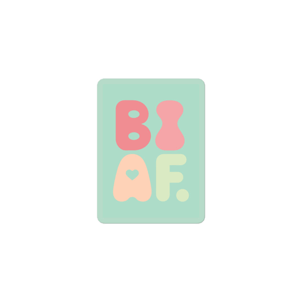 Pastel Bisexual Pride Sticker with heart design for laptop decoration