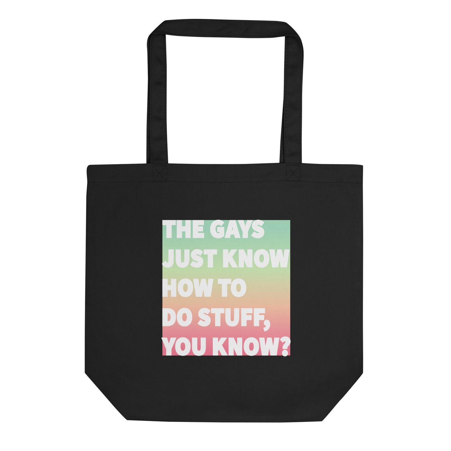 Rainbow queer pride eco cotton tote bag inspired by the iconic Jennifer Coolidge’s quote in The White Lotus.