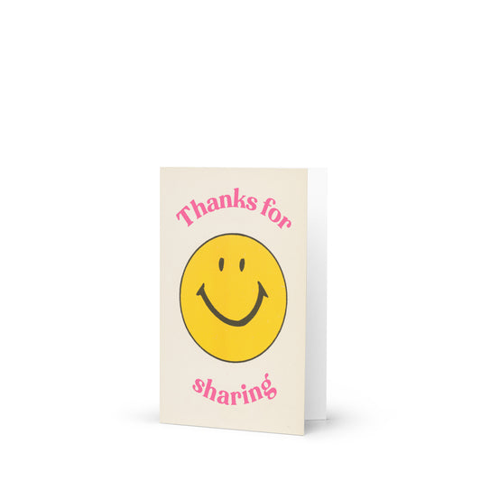 Vintage inspired greeting card with cheeky "Thanks" text for playful ENM , gratitude and pleasure-positive gifting.