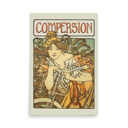 Vintage inspired polyamory printable "Compersion" poster for ethical non-monogamy affirmation with home decor