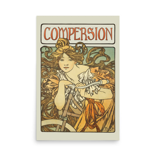 Vintage inspired polyamory printable "Compersion" poster for ethical non-monogamy affirmation with home decor