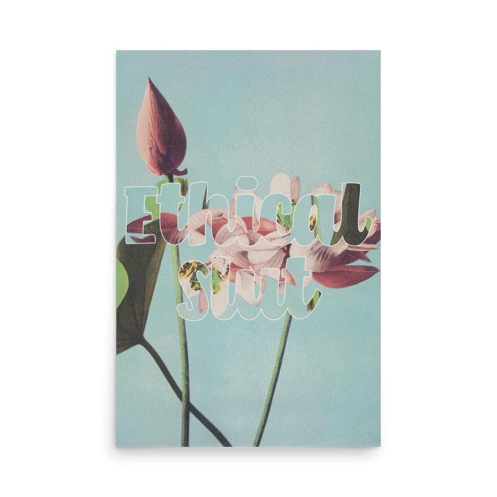 Vintage-style Ethical Non-Monogamy poster with bold typography printed on thick matte paper