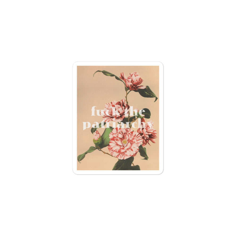 Vintage Floral Feminist Quote Sticker for empowerment in home decor