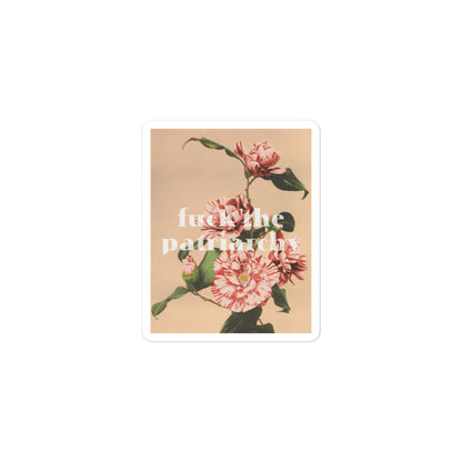 Vintage Floral Feminist Quote Sticker for empowerment in home decor