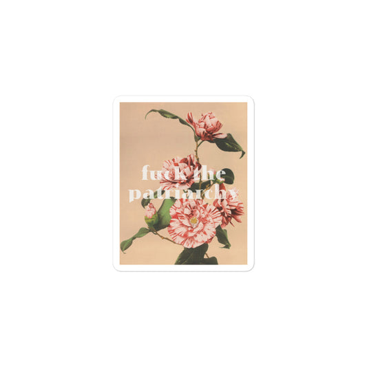 Vintage Floral Feminist Quote Sticker for empowerment in home decor