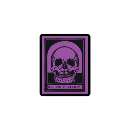 Vinyl sticker with vintage skull purple design for a sarcastic and dark humour touch