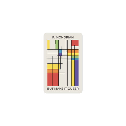 Geometric Mondrian-inspired queer pride vinyl sticker for home decor