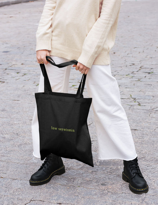 Low Serotonin Eco Tote Bag – Existential Dread Neurodivergent Carryall