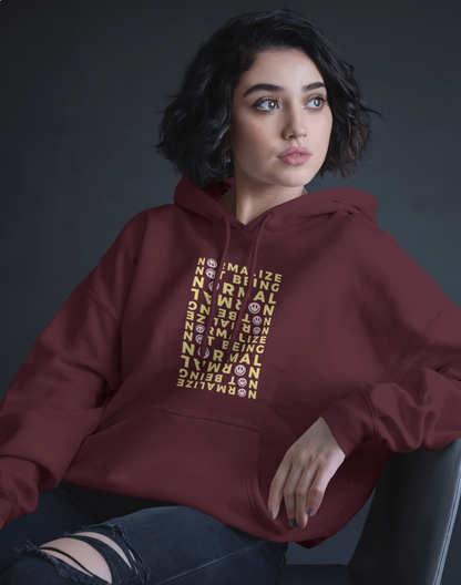 Non-normative Affirmation Unisex Hoodie – Yellow Neurodiverse Empowerment Sweatshirt