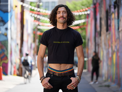 Neurodiv & Overstim Crop Top – Minimalist Tee for Neurodivergent Pride