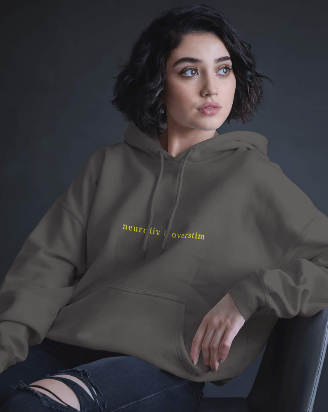Neurodiv & Overstim Unisex Hoodie – Minimalist Empowerment Sweatshirt