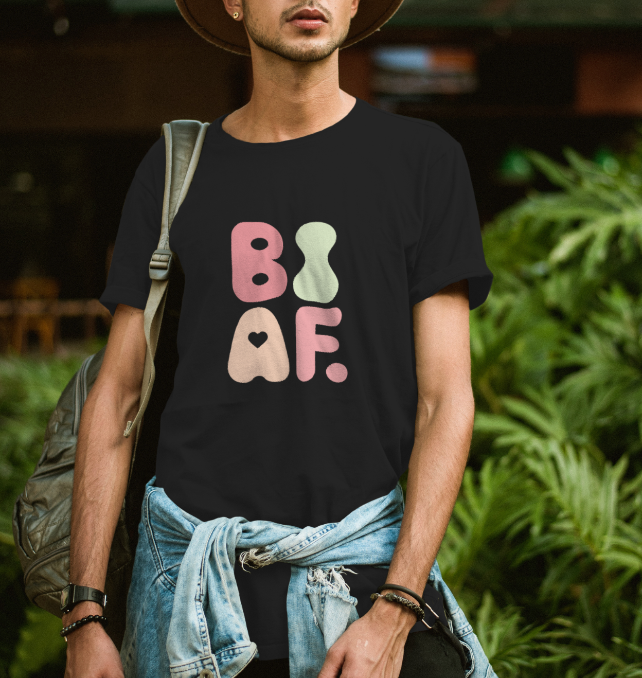 BI AF Bisexual Pride T-Shirt – Soft Pastel Retro LGBTQ+ Tee