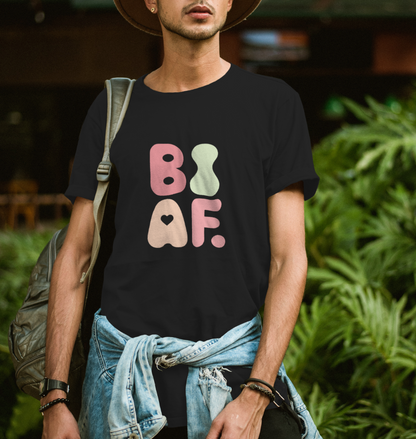 BI AF Bisexual Pride T-Shirt – Soft Pastel Retro LGBTQ+ Tee
