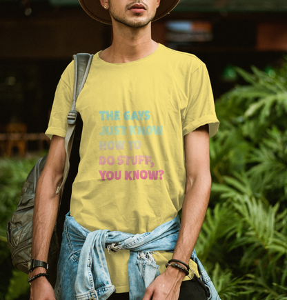 The Gays Just Know T-Shirt – Pastel Rainbow Queer White Lotus Tee