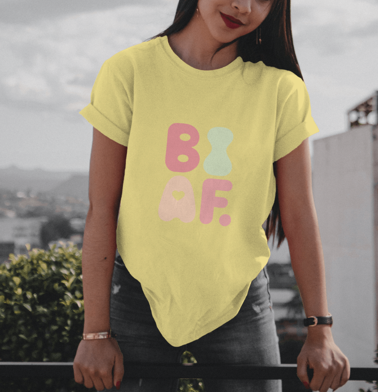 BI AF Bisexual Pride T-Shirt – Soft Pastel Retro LGBTQ+ Tee