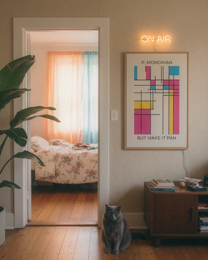 Pan Mondrian Style Printable Poster – Pansexual Pride LGBTQ+ Wall Art