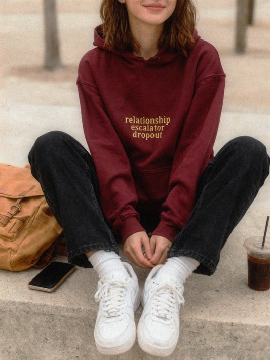 Relationship Escalator Dropout Unisex Hoodie – Cheeky ENM Statement Sweatshirt