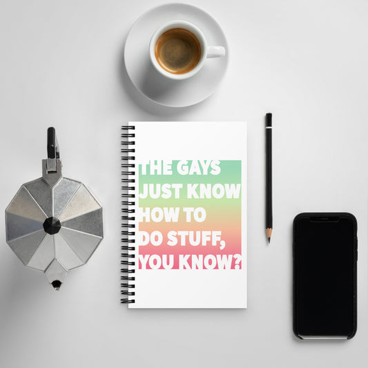 The Gays Just Know Notebook – Rainbow White Lotus Quote Journal