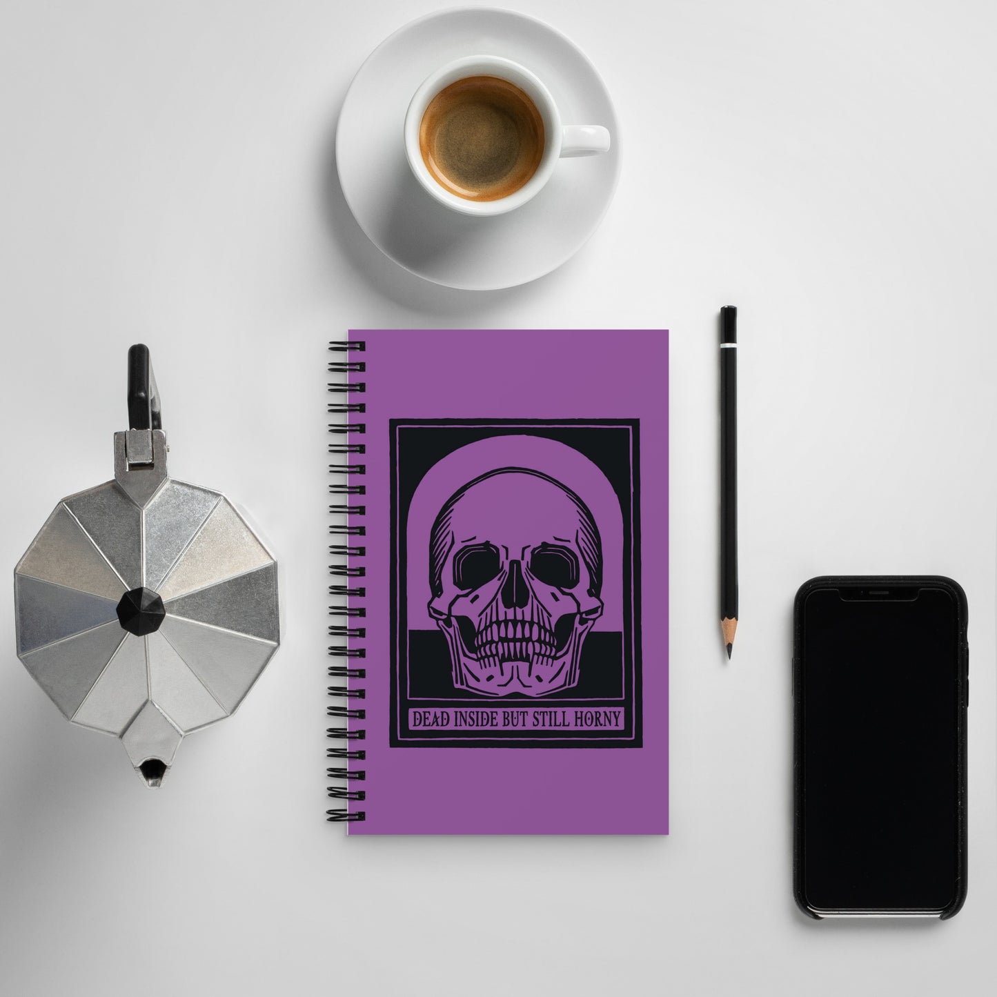 Dead Inside Notebook – Vintage Skull Dark Humor Journal