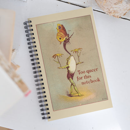 Too Queer for This Notebook – Playful Vintage Queer Spiral Journal
