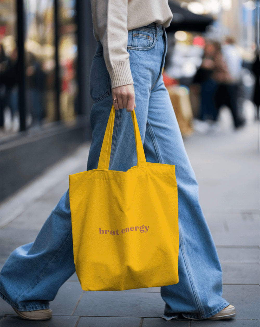 Brat Energy Tote Bag – Mustard & Terracotta Play-Friendly Statement Accessory
