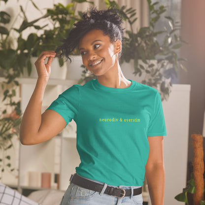Neurodiv & Overstim T-Shirt – Minimalist Empowerment Tee for Neurodivergent Pride