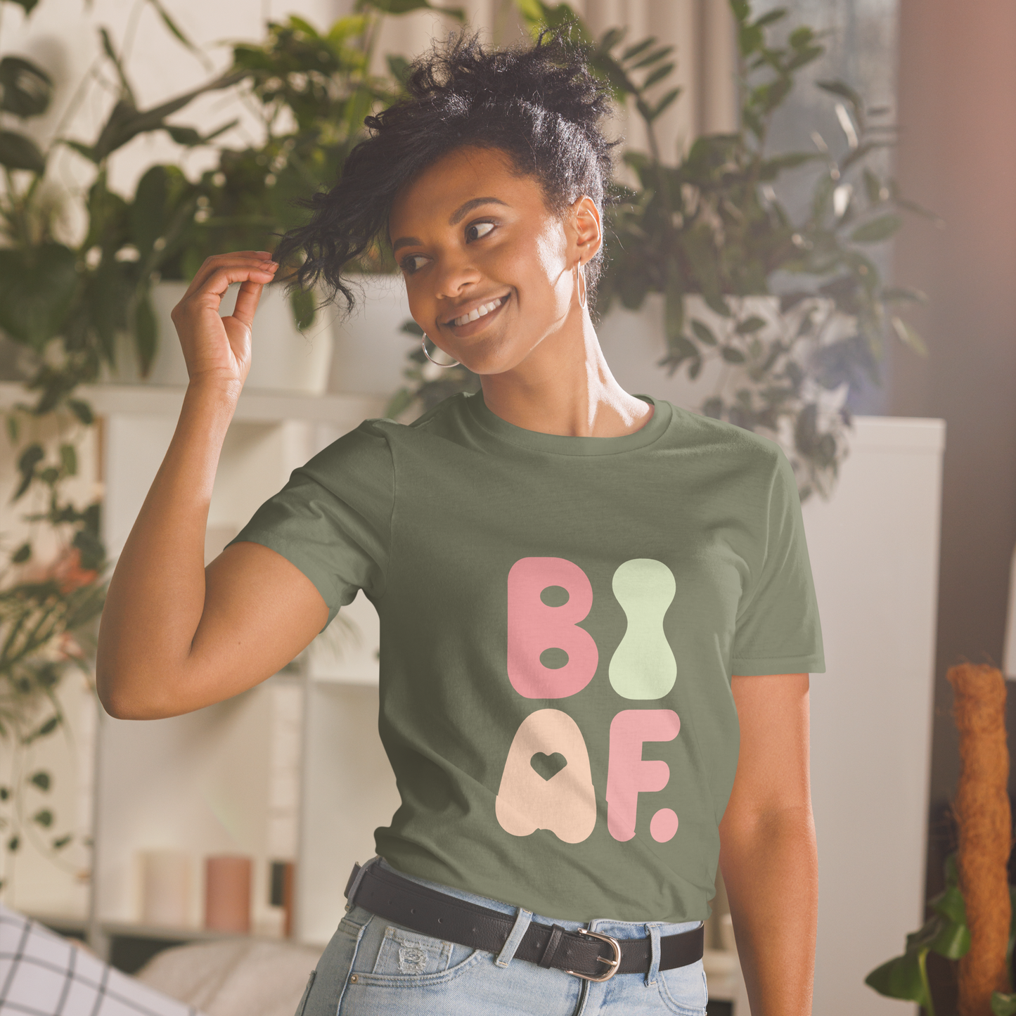 BI AF Bisexual Pride T-Shirt – Soft Pastel Retro LGBTQ+ Tee
