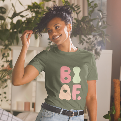 BI AF Bisexual Pride T-Shirt – Soft Pastel Retro LGBTQ+ Tee