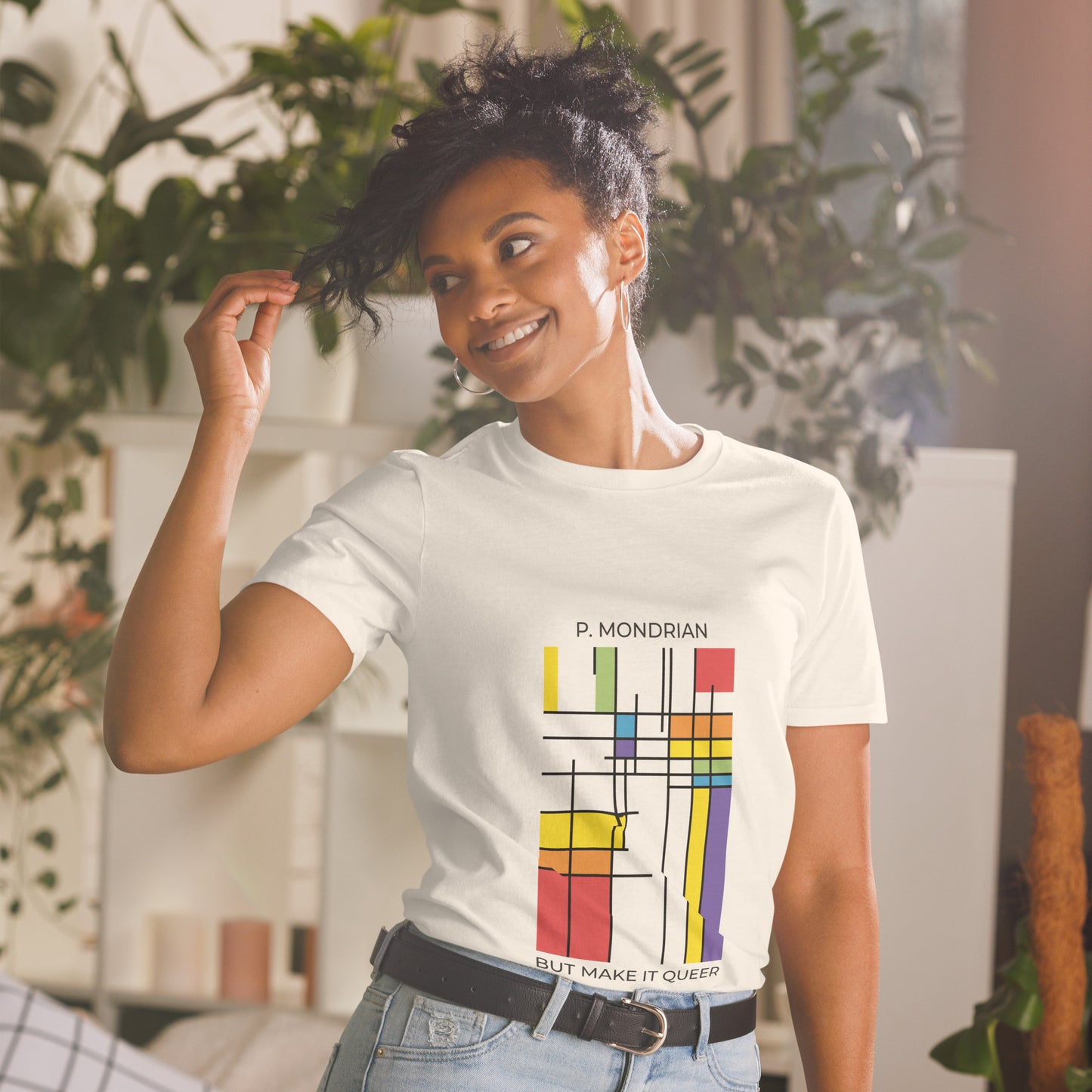 Queer Mondrian T-Shirt – LGBTQ Pride Abstract Art Tee