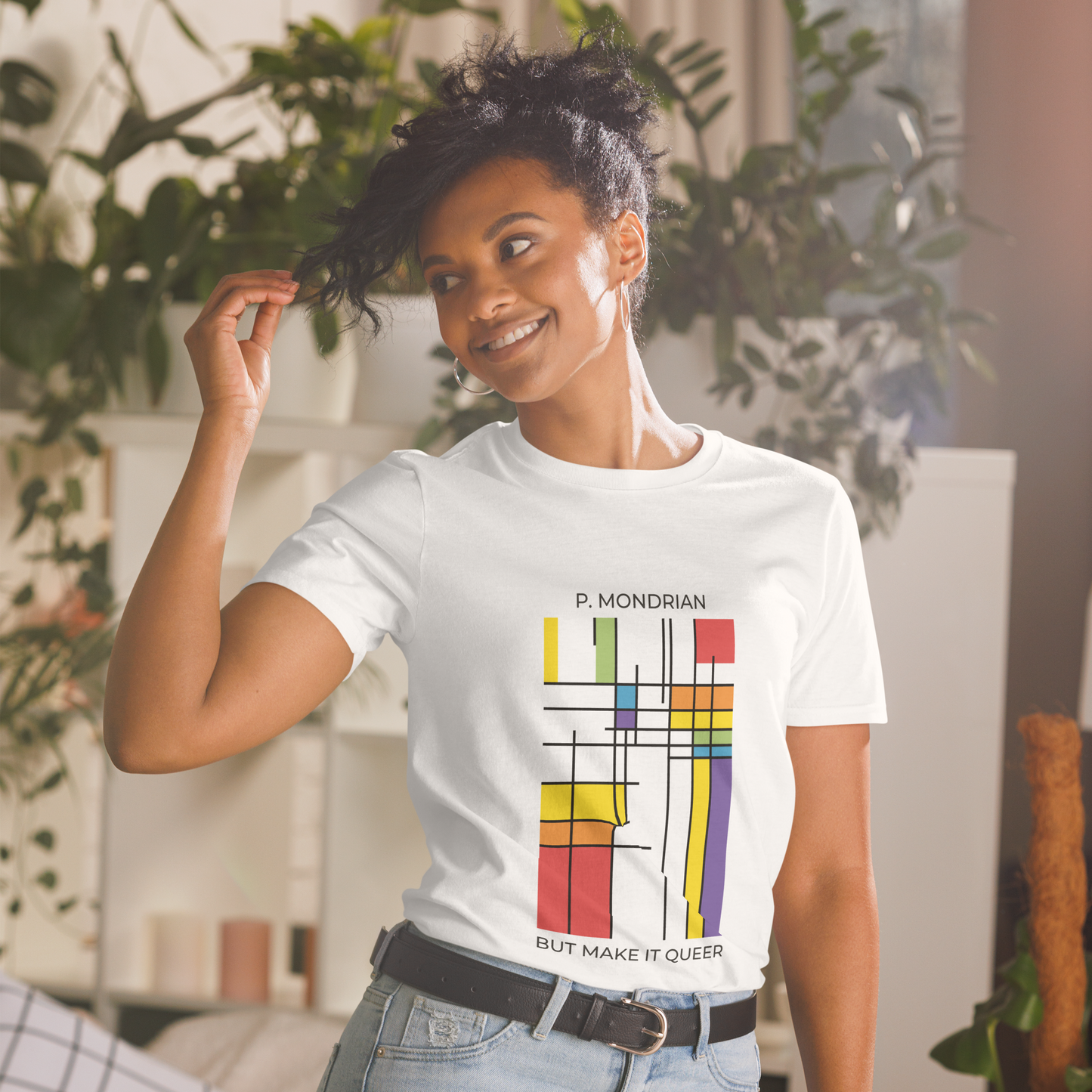 Queer Mondrian T-Shirt – LGBTQ Pride Abstract Art Tee