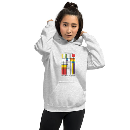 Queer Mondrian Unisex Hoodie – LGBTQ+ Pride Abstract Art Sweatshirt