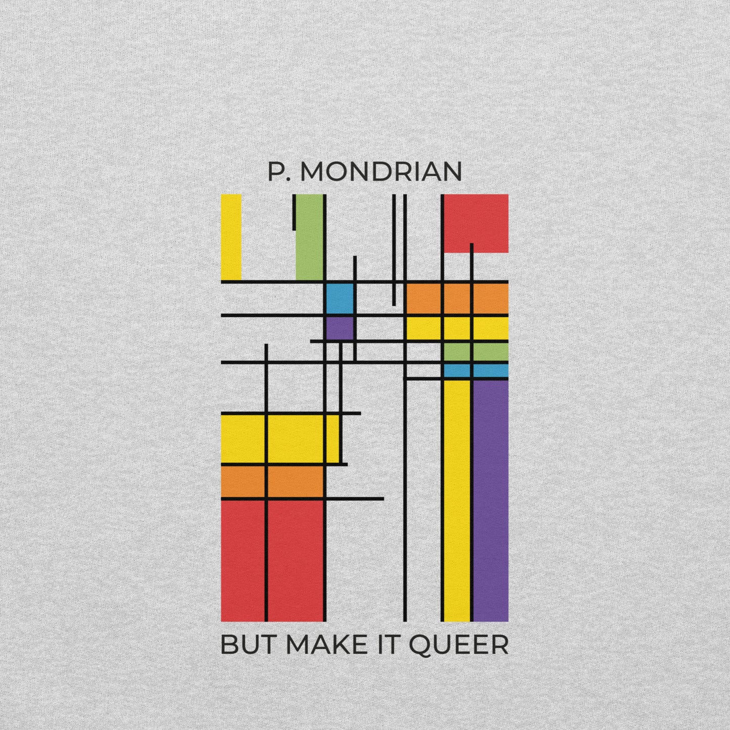 Queer Mondrian Unisex Hoodie – LGBTQ+ Pride Abstract Art Sweatshirt