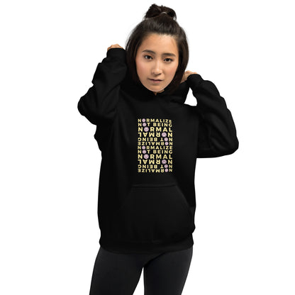 Non-normative Affirmation Unisex Hoodie – Yellow Neurodiverse Empowerment Sweatshirt