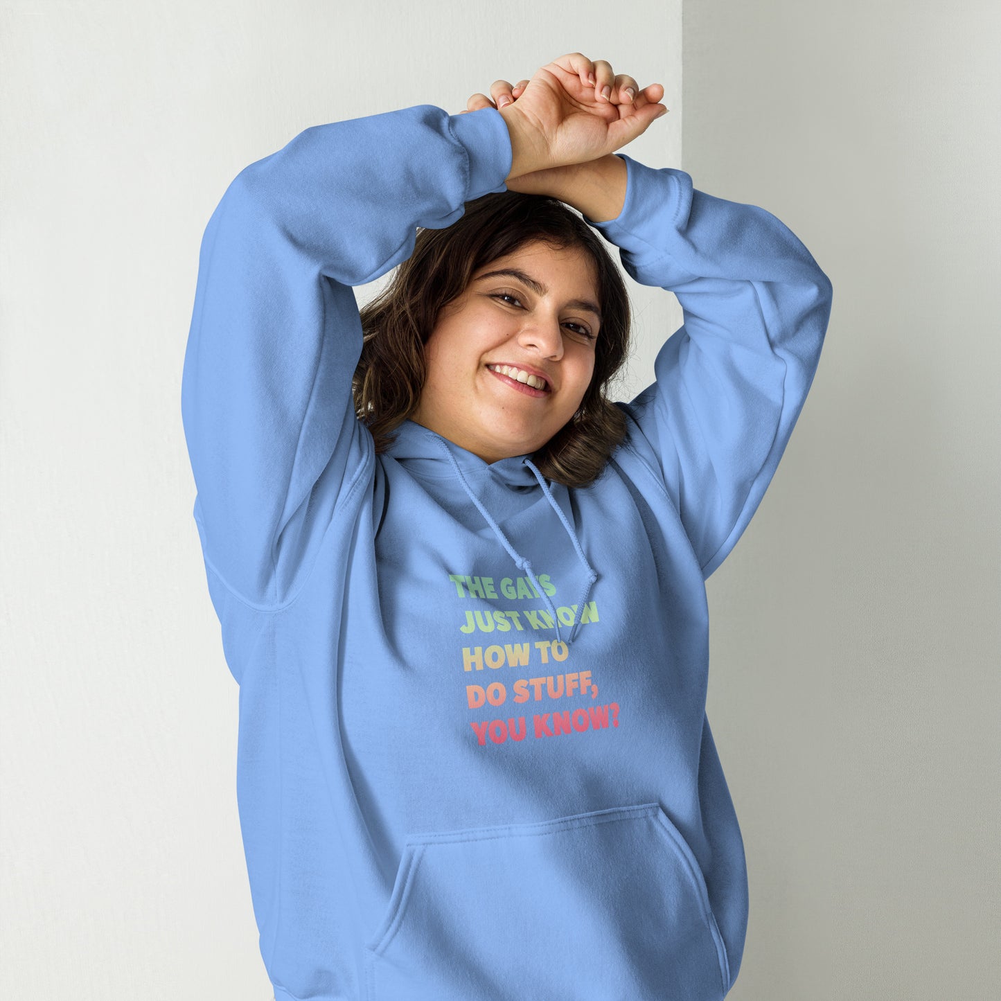 The Gays Just Know Unisex Hoodie – Pastel Rainbow Queer White Lotus Sweatshirt